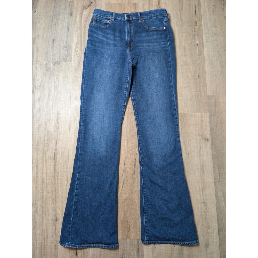 Gap Denim Size 12 Tall Flare High Rise Jeans Stretch Festival Boho Casual Retro